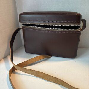 Vintage Lazarus Top Grain Cowhide Camera Lens Case with Strap Calf Leather Small